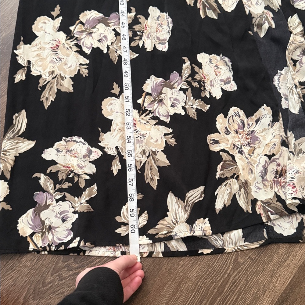 Rokoko by Dazz Floral Black and Cream Wrap Longsleeve Dress - Picture 2 of 6